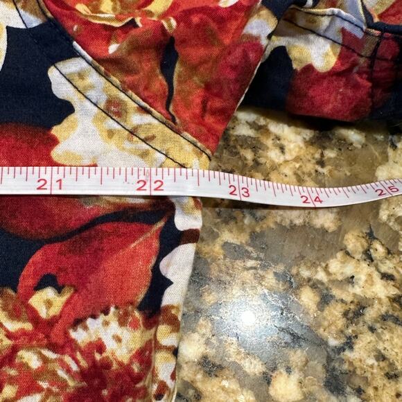 Levi's Mens Large Navy Blue Floral Button Down Short Sleeve Cotton Shirt - Picture 6 of 7